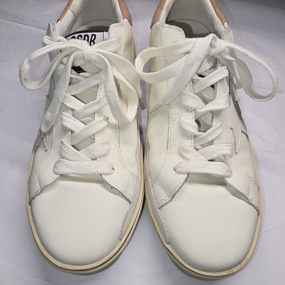 Golden Goose High Star Low Top Off White Leather Briwn Heel Pad. Size EU 38 US 8 - Picture 2 of 13